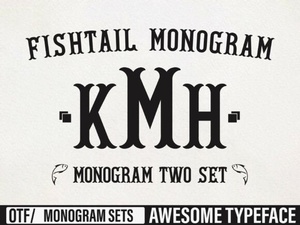 Fishtail Monogram Fonts for Creative Projects